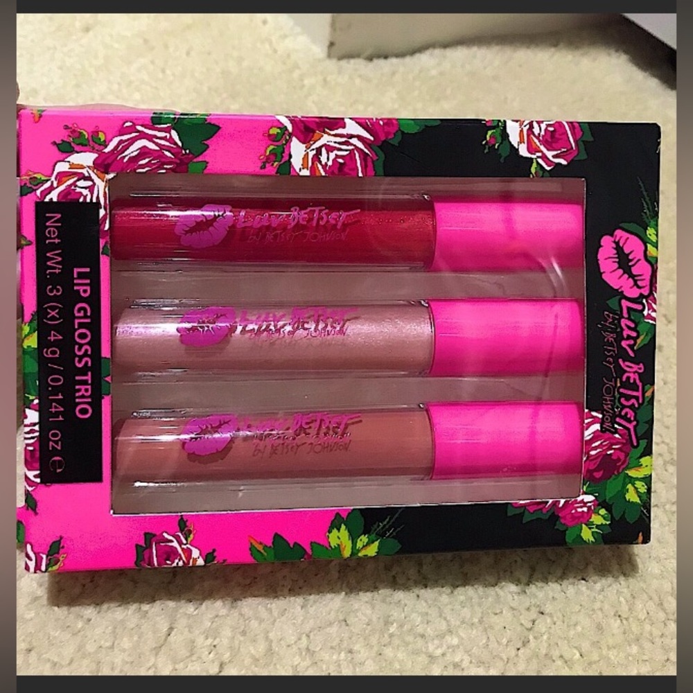 🆕HP🔥HTF/BETSEY JOHNSON COLORED LIPGLOSS PLUMPING&BEAUTIFUL QTY3 TRIO NWT&NIB!!!